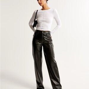 Vegan Leather High Rise Loose Pant